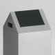 Poubelle 89 L anti-feu - tri sélectif - trappe basculante - couleur gris argent