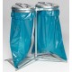 Support sac poubelle galvanisé sur pieds double avec couvercles