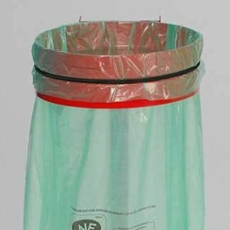 Support sac poubelle avec poteau sur platine, sans couvercle