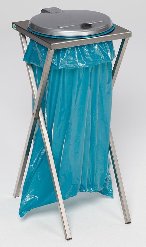 Support Sac Poubelle En INOX Avec Couvercle Plastique APIE Boutique Support Sac Poubelle En INOX Avec Couvercle Plastique APIE Boutique