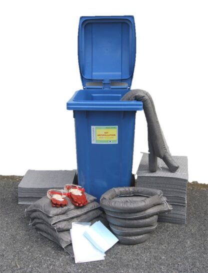 Kit absorbants 100 L conteneur mobile anti-pollution