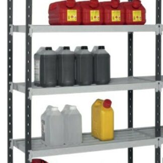 Rayonnage avec cuvettes de rétention - charge 70 kg / niveau - L 1000 x P 500 x H 2000 mm / 5 niveaux