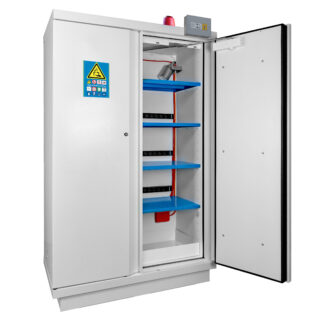 Armoire coupe feu 90 min pour batteries modèle haut à 2 portes + alarme