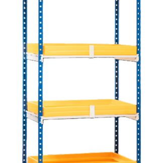 Rayonnage léger 4 niveaux avec 4 bacs de rétention en PE